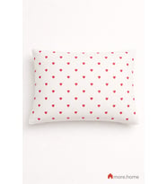 More Home Müslin yastık kılıfı  % 100 pamuklu  35x45 cm  Kalp Desenli Kırmızı Beyaz