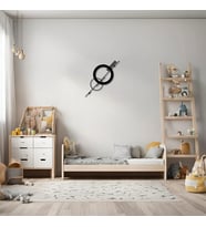 Metal Duvar Dekorasyonu Şekil 2 (Modern Circle) Metal Duvar Tablosu Soyut (Siyah)