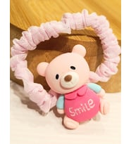 Monalisa Home Pembe Lüks Gösterişli Ayıcık Figürlü Lastik Toka