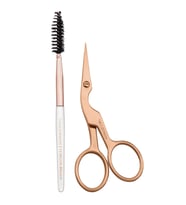 Tweezerman Brow Scissors & Brush Rose Gold Rose Gold Kaş Makası Ve Fırçası