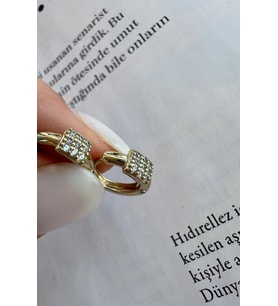 JULY ZIRKON TAŞ14K ALTIN KAPLAMA KÜPE