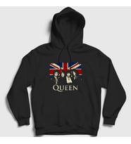 Presmono Unisex Siyah UK Queen Kapüşonlu Sweatshirt 102932tt