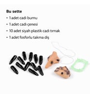 Cadı Aksesuar Seti – B, Çene, Fosforlu Diş ve 10 Adet Siyah Tırnak