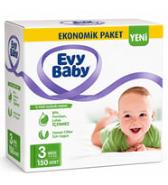 Evy Baby Bebek Bezi 3 Beden 5-9 KG Midi 150 Adet Mega Ekonomik Fırsat Pk