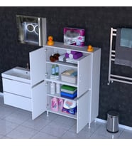 Modilayn İLKİM 90x138x32,5 cm Ekstra Düzen İçin Kullanışlı 4 Kapak 4 Bölmeli Banyo Mutfak Dolabı