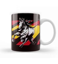 Spain Flag Horse Riding Equestrian Sport Horseshoe Saddle Kupa Bardak Porselen