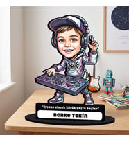 DJ Erkek Çocuğa Hediye Kişiye Özel Karikatürlü Biblo