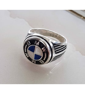BMW Amblemli Gümüş Erkek Yüzük