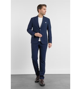 Lacivert Mono Yaka 6 Drop Slim Fit Esnek Takım Elbise 1001260157