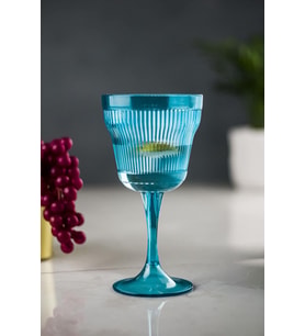 Akrilik Aquamarin Tekli Kadeh & Su Meşrubat Kahve Yanı Bardağı 300 ml ( Cam Değildir )