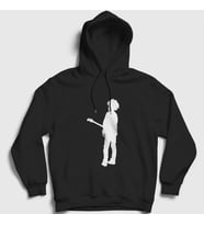 Presmono Unisex Beyaz Guitar Robert Smith The Cure Kapüşonlu Sweatshirt 453023tt (Siyah)
