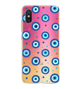 PrintiFy Xiaomi Mi 8 Pro ile Uyumlu 1mm Slim Fit Nazar Boncuğu 1 Baskılı Şeffaf  Kılıf