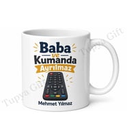 Baba ve Kumanda Ayrılmaz Yazılı Kupa Bardak Babalar Günü Hediye