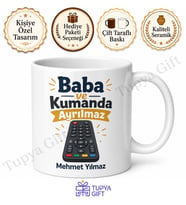 Baba ve Kumanda Ayrılmaz Yazılı Kupa Bardak Babalar Günü Hediye