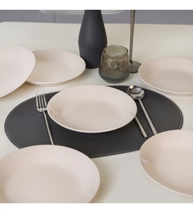 Keramika Krem Hitit Yemek Tabağı 21 Cm 6 Adet 030