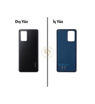 Oppo A74 Siyah Uyumlu Arka Kapak Arka Cam Batarya Pil Kapağı Lazer Kesim Back Cover