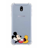 Samsung Galaxy J7 Pro  Köşe Korumalı Antişok Kapak Mickey Mouse Tasarımlı Şeffaf  Kılıf