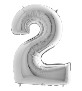 Benim Marifetlerim 2 Rakamı Gümüş Folyo Balon 34 inch 86 cm