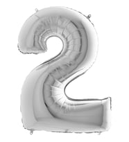 Benim Marifetlerim 2 Rakamı Gümüş Folyo Balon 34 inch 86 cm