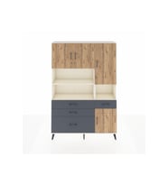 Arges Dolap 9 Raflı 4 Çekmeceli 4 Kapaklı 132x30x195 Aytaşı-Çam/Antrasit