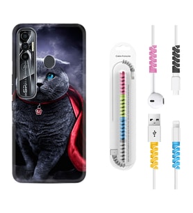 Tecno Spark 6 6 Go 8C 8 Pro 7 7 Pro Kılıf Kablo Koruma Spiral Silikon Super Cat 1666