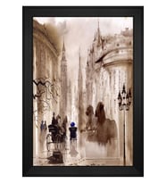 Manzara Temalı Kanvas Tablo 80 x 110 cm Siyah Çerçeve