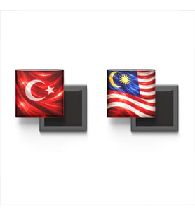 Buzdolap Magnetleri - Malezya Bayrağı ve Türk Bayrağı - 2'li Set Magneti