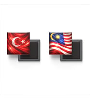 Buzdolap Magnetleri - Malezya Bayrağı ve Türk Bayrağı - 2'li Set Magneti