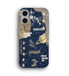 iPhone 16 Uyumlu Gezegenler Desenli Şeffaf Telefon Kılıfı