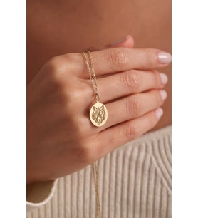 Kişiye Özel 925 Ayar Gümüş Tasarım Kurt Figürlü Kolye (Gold)