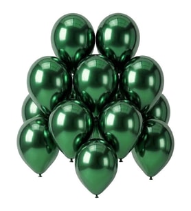 Yeşil Renk Lateks krom Balon (30 cm) - 12 Adet