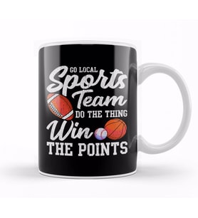 Go Local Sports Team Funny Sports Fan Sarcasm Pun Kupa Bardak Porselen