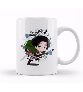 Chibi Levi Ackerman Kupa Bardak Porselen