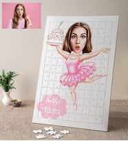 Doğum Günü Karikatürlü Kadın Kişiye Özel Puzzle