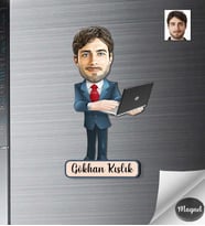 Kişiye Özel İş Adamı Ahşap Magnet -21