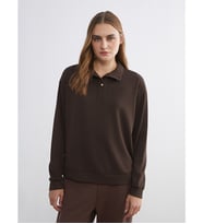 LCW EVERYDAY Kahverengi Dik Yaka Kadın Sweatshirt