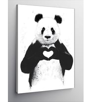 Kanvas Tablo Kalp Yapan Panda