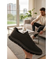 Enoch Hakiki Deri Esnek Segment Tabanlı Erkek Sneaker Ortopedik Taban