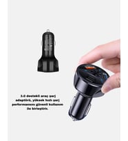Araç İçi Telefon Tutucu + Quick Charge 3.0 Araç Şarj Cihazı Seti