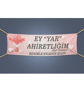 Evlilik Teklifi Pankartı 70x200cm Afiş