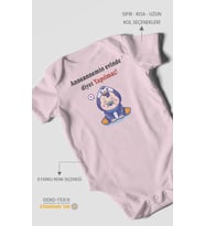 Anneannemin Evinde Diyet Yapılmaz! Baskılı Bebek Zıbını – Çıtçıtlı Body  %100 Pamuk Kısa Kol (Bebek Pembesi)