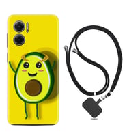 Xiaomi Redmi Note 11E Kılıf Resimli Boyun Askılı İpli Desenli Silikon Series Sevimli Avokado 1880