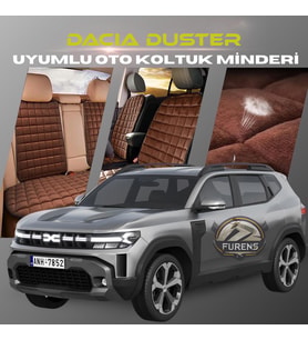 Dacia Duster Kahverengi Renk Tay Tüyü Cepli & Terletmez Sırtlı Oto Koltuk Minder Seti - Koltuk Koruma Kılıfı (ÖN & ARKA TAM SET)