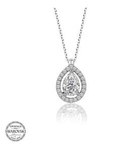 SWAROVSKİ TAŞLI TEK TAŞ 925 AYAR GÜMÜŞ KOLYE