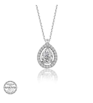 SWAROVSKİ TAŞLI TEK TAŞ 925 AYAR GÜMÜŞ KOLYE