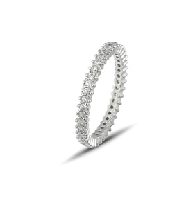 Elika Silver Kadın Tam Tur  Gümüş 925 Ayar Gümüş Yüzük (Karışık)