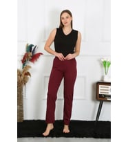 Akbeniz Kadın Pamuk Penye Tek Alt Pijama Bordo 27513