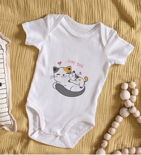BK Kids Love You Tasarımlı Bebek Body Zıbın - Model 1
