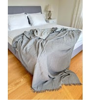 Tek Kişilik 4 Katlı Müslin Pike  Rahat Uyku Için" %100 Pamuk (170*240 CM) (Antrasit)