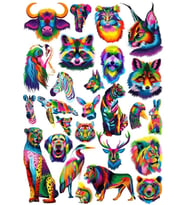 Renkli Hayvanlar Sticker Set 1 20 Parça Telefon, Tablet, Defter, Laptop Sticker